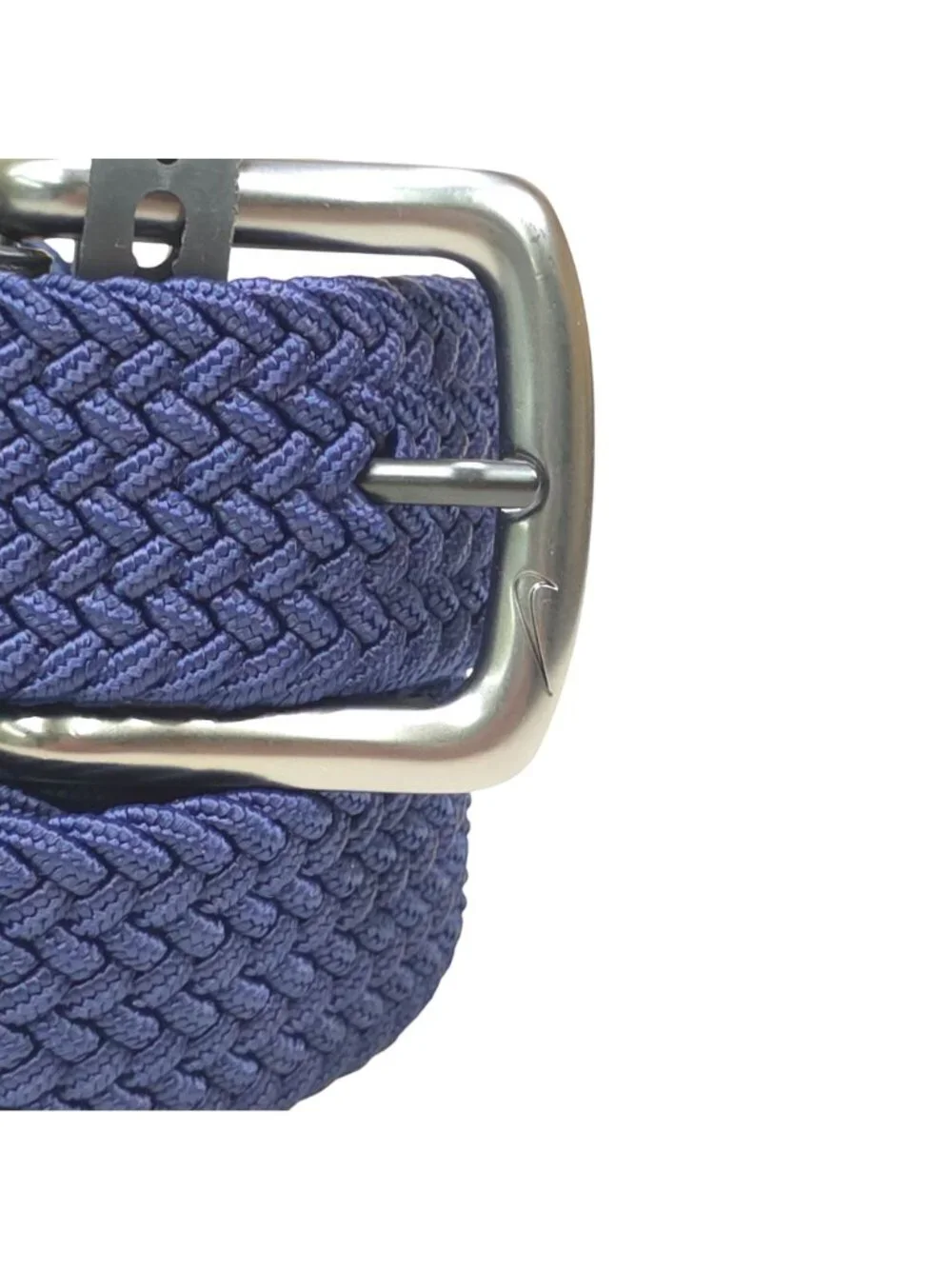 Nike Mens Stretch Braided Golf Belt Small 30-32 Navy Blue With Gunmetal Buckle